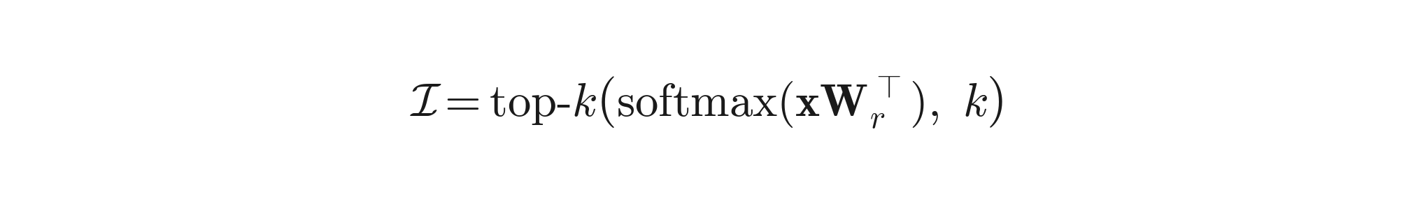 Top-k routing formula